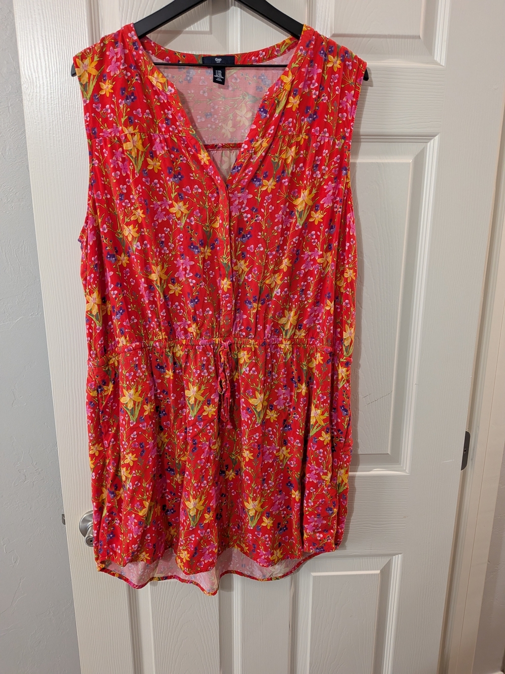 GAP Coral Pink Floral Sleeveless Tunic